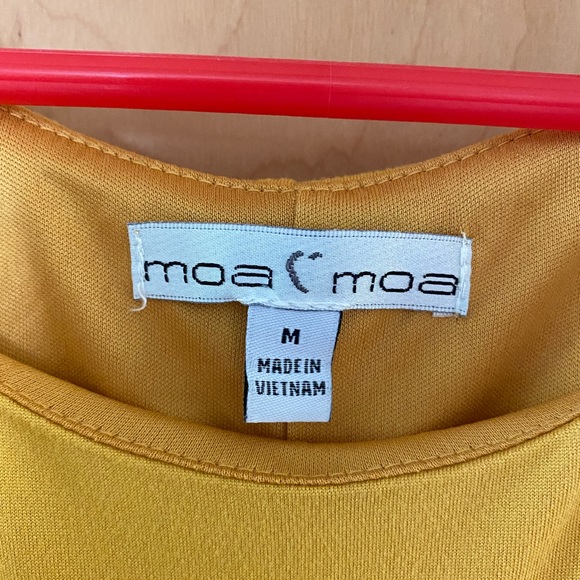 Moa Moa Mustard Yellow High Neck Mini Dress - Picture 3 of 4